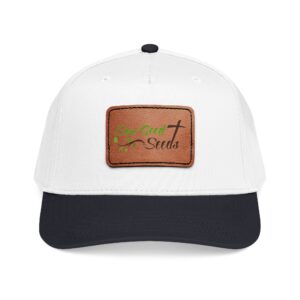 Leather Patch Baseball Cap – 'Sow And Stello' Embroidered Rustic Logo Cap