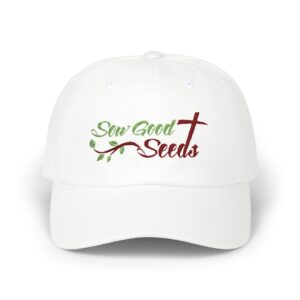 Sew Good Seeds Dad Cap — Christian Cross Gardening Baseball Hat